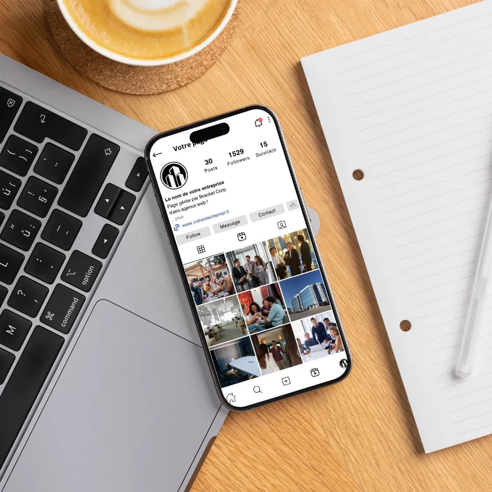 Illustration du service Gestion des réseaux sociaux proposé par l'agence web Bracket Corp