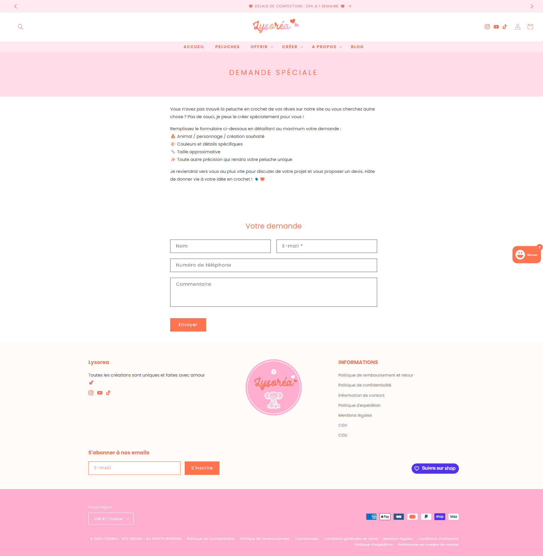 Aperçu du formulaire de contact du site lysorea.com développé par l'agence web Bracket Corp.