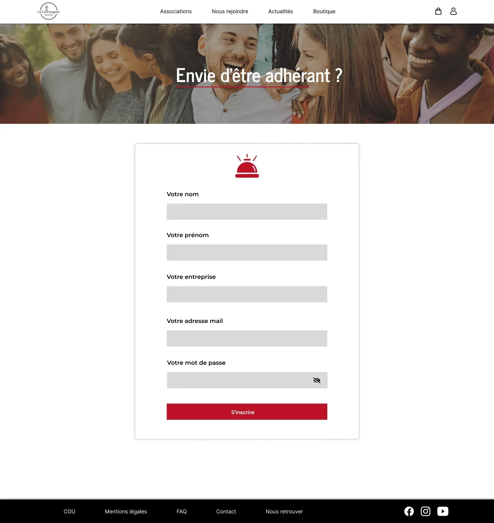 Capture du formulaire de contact du site vitrine de la conciergerie Montchat, imaginé par l'agence Bracket Corp.