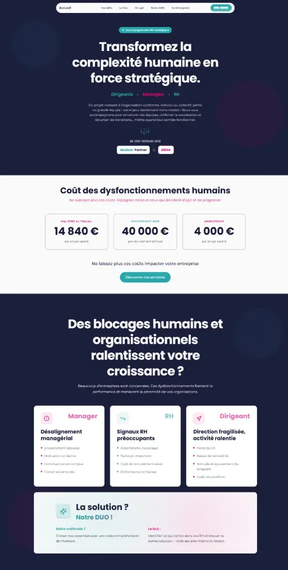 Section notre offre réalisée par Bracket Corp pour une landing page
