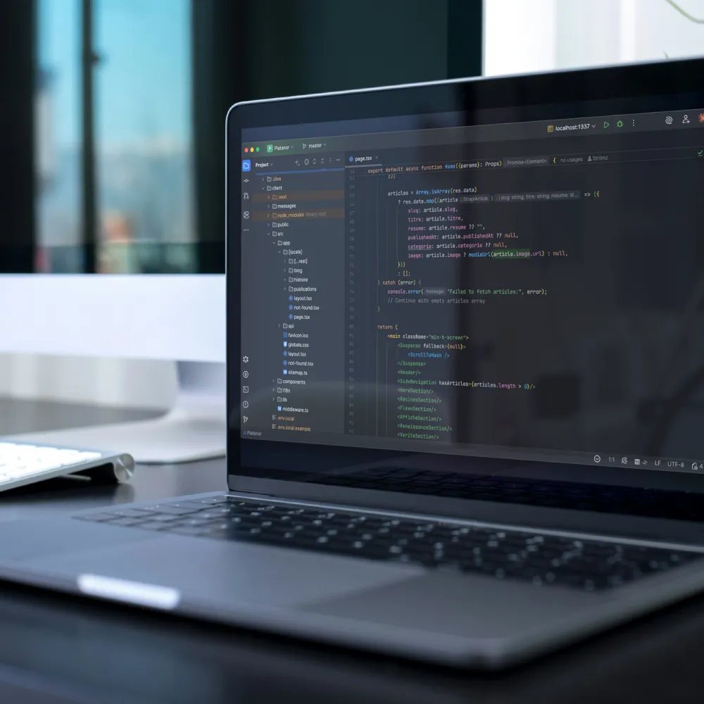 Illustration du service Développement sur mesure proposé par l'agence web Bracket Corp
