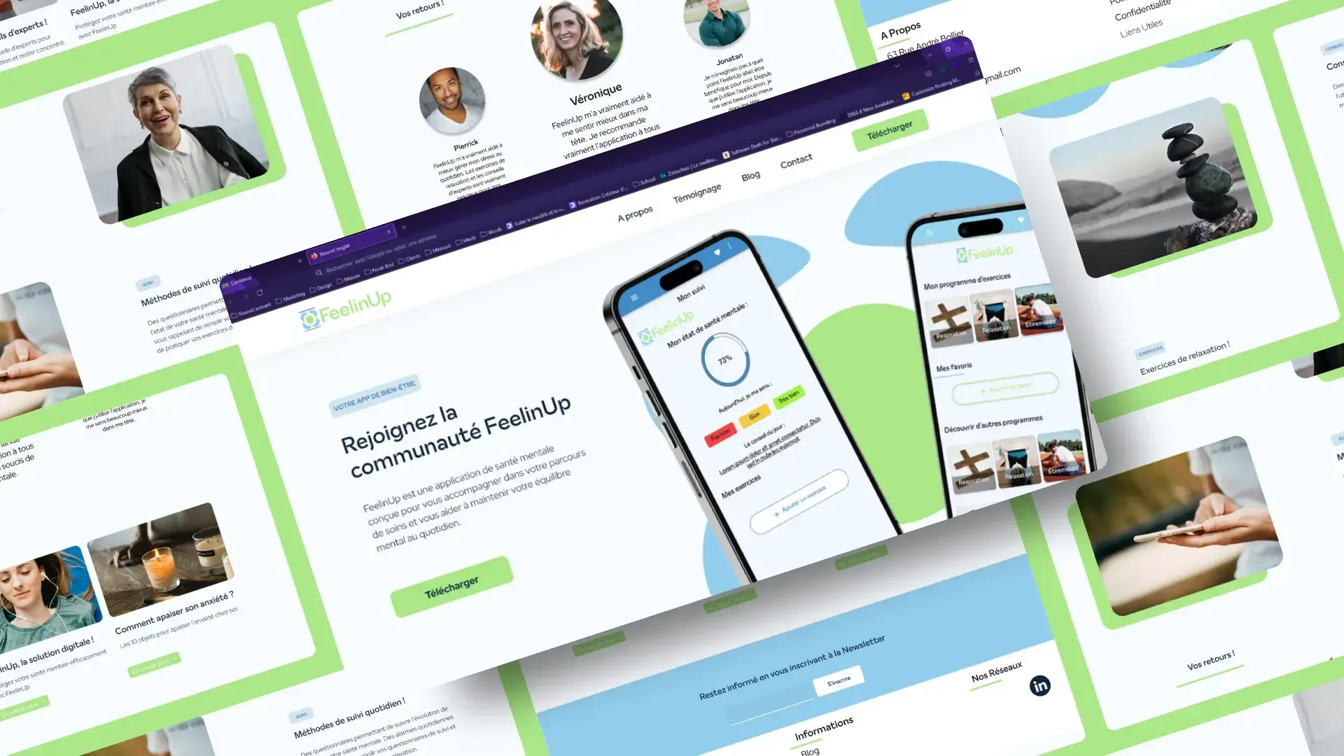 Création de maquettes d'une application de bien-être